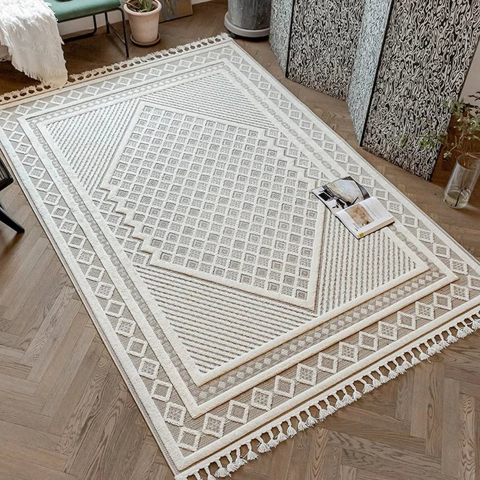 Boho Living Room Carpet Tassel Woven Simple Carpet Livingroom Home Decorative Floor Morocco Large Area Rug Carpet for Bedroom