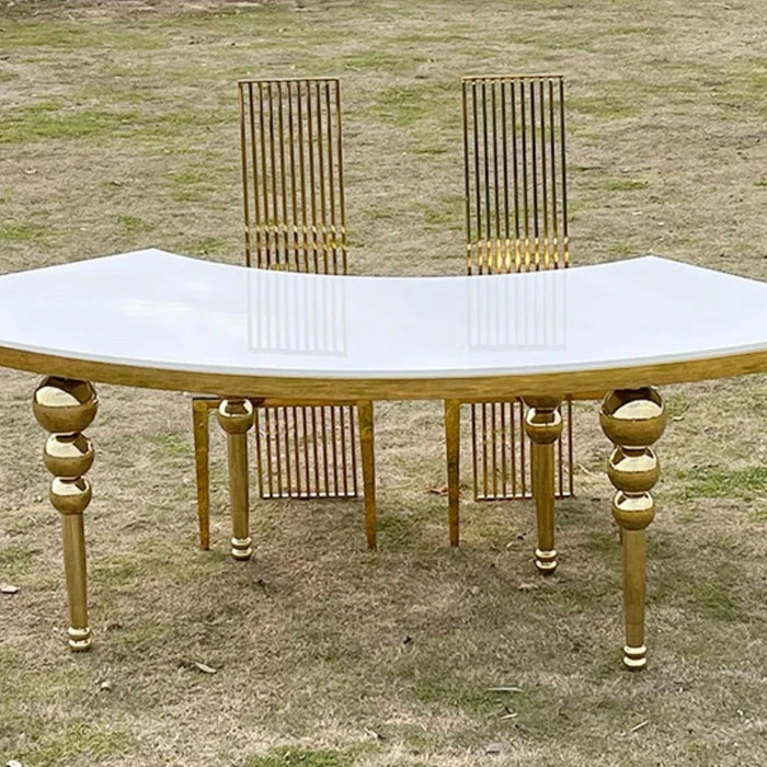 Stainless steel half moon s shape MDF combination wedding hotel party table round diameter