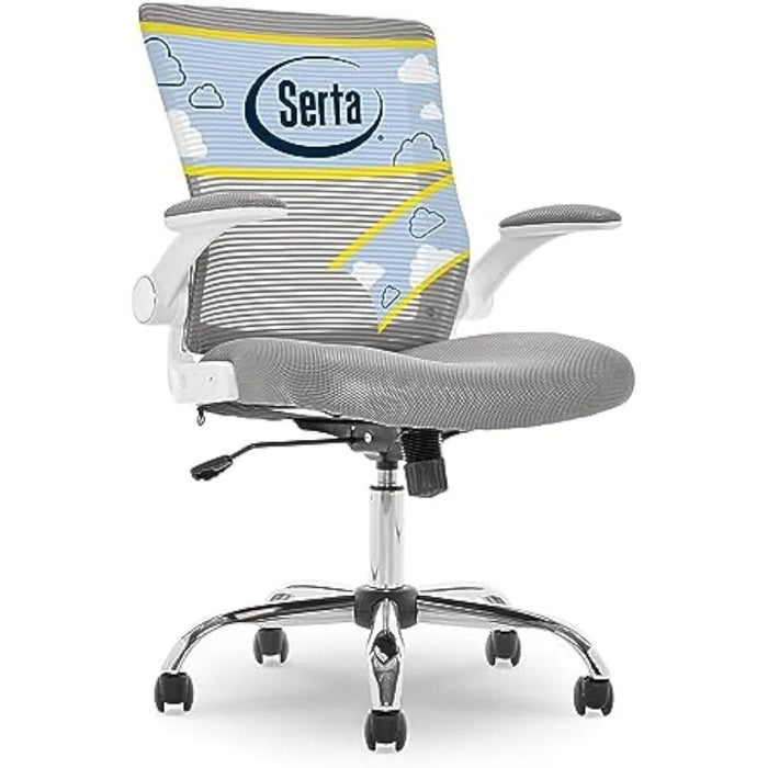 Serta Creativity Ergonomic Mesh Office Computer Desk Chair, Adjustable Armrest with Mid-Back Lumbar Support, Gray Gaming Chair