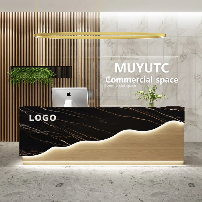Luxury Club Reception Desks Counter Luxury Cashier Futuristic Reception Desks Standing Mostrador Recepcion Minimalist Furniture