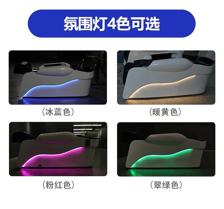 Modern barber shop hair salon furniture washing chair electric luxury shampoo bed with massage