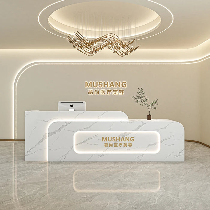 Modern Simple Reception Desk Cabinet Information Office Luxury Front Lectern Reception Desk Escritorios De Oficina Furniture