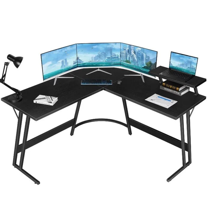 DUTRIEUX computer desk  Home Office Writing Desk Modern L-Shape Computer Desk, White