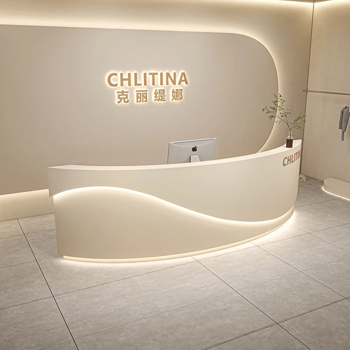 Acrylic Reception Desk Counter Supermarket Advisory Nail Standing Consul Reception Desk Front Desk Empfangstheke Bar Furniture