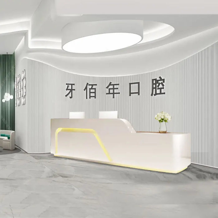 White Reception Desks Office Cashier Counter Store Luxury Desk Room Desk Study Display Balcao Para Salao De Beleza Furniture