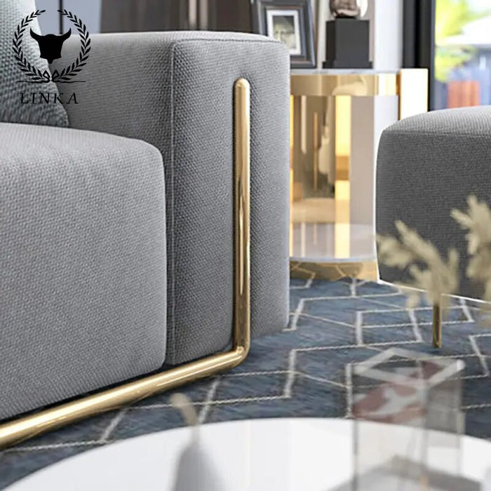 Light Luxury Post-modern Simple Small Apartment Sofa Living Room Combination Furniture Set Fabric Nordic Leather Single