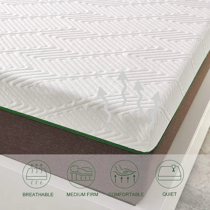 Queen Size Mattress, 10 Inch Cooling-Gel Memory Foam Mattress Bed in A Box, 80”*60”*10”Medium Floor Mattress Bedroom Furniture