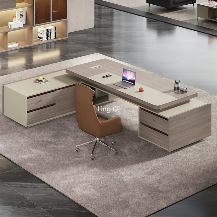 Luxury European Office Desk Reception Conference Boss L Shaped Computer Desks Executive Floor Mesa Escritorio Office Furniture