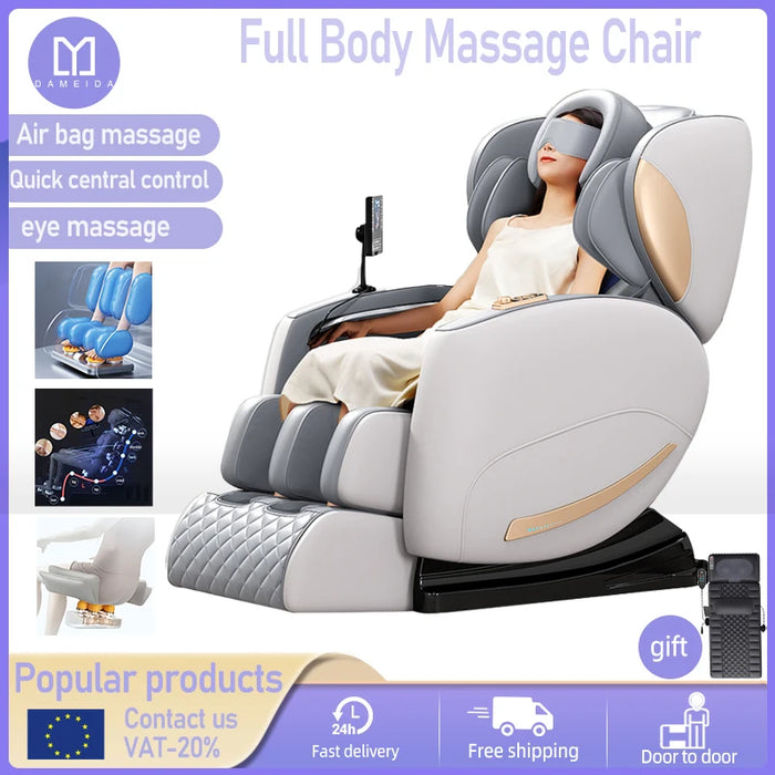 Free Shipping 3 Years Warranty 4D Full Body Zero Gravity Luxury Massage Chair Relieves Back Fatigue Eye Massage Bluetooth Music