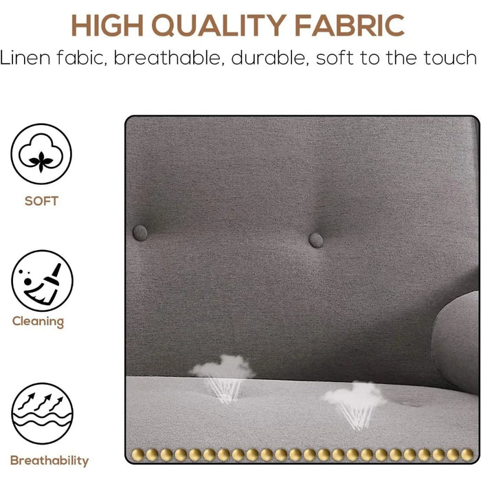 Modern Futon Sofa Bed, Convertible Folding Sofa Couch LoveSeat Couch Living Room Folding Sleeper with 2 Pillows Furniture