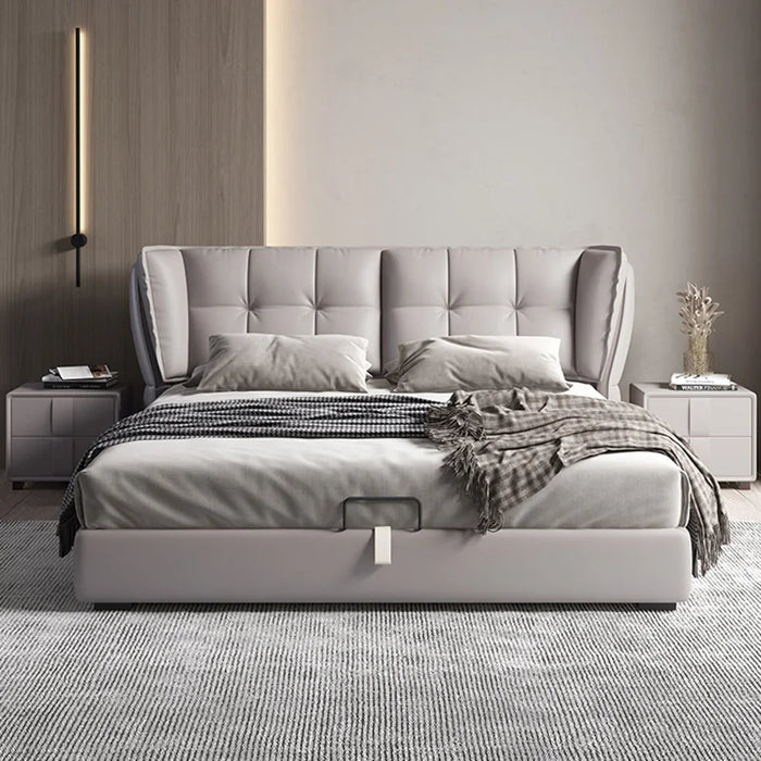 Modern Minimalist Bedroom Bed Space Saving Queen Size Bedroom Bed Luxury Wood Cama Casal Multifuncional Nordic Furniture