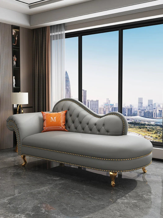 American imperial concubine chair leather luxury lounge chair living room bedroom balcony toffee beauty couch single sofa collap