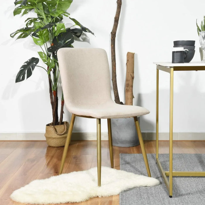 Upholstered With Gold Legs Modern Fabric for Dining Room Kitchen Furniture Dining Chairs Set of 4 Home Freight Free Living