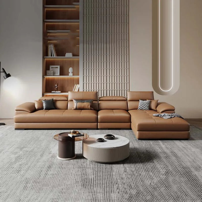 Lounge Living Room Sofas Luxury European Leather Sectional Sofa Modular Comfortable Divano Soggiorno Di Lusso Room Decor