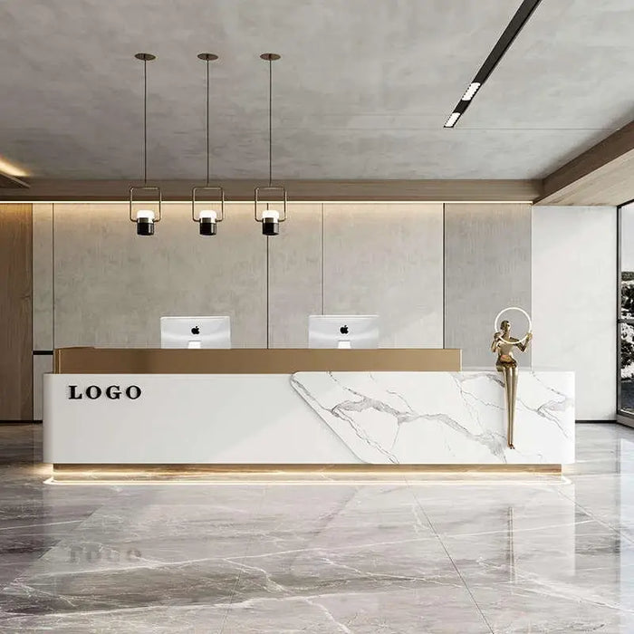 Salon Reception Desk Shop Counter Restaurant Computer Service Desk Vanity Coffee Beauty Table Basse Pour Salon Wood Furniture