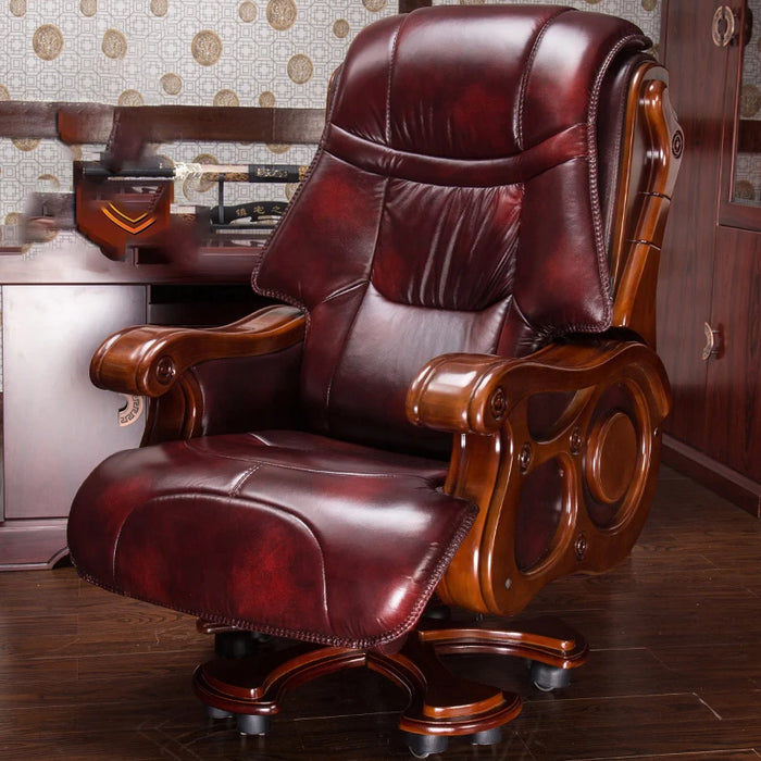 Study Rocking Ergonomic Chair Cushion Swivel Executive Accent Floor Ergonomic Chair Leather Cadeiras Office Furniture LSL25XP