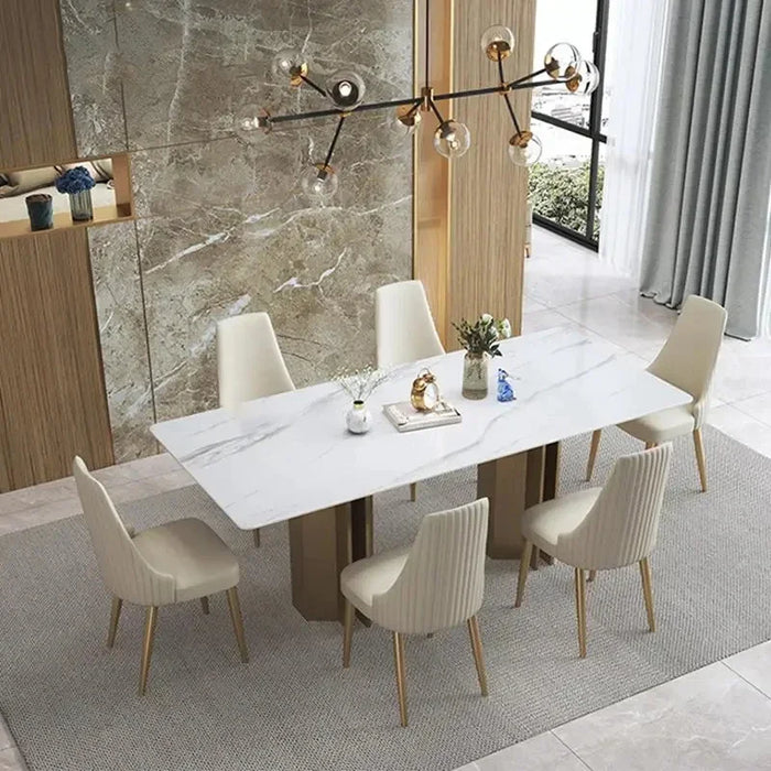 Luxury Designer Dining Table Italian Style White Restaurant Creative Modern Minimalist Rectangular Muebles Hogar Hotel Furniture