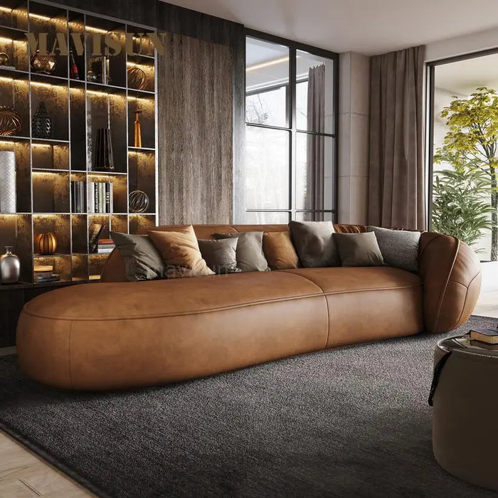 Top Crown Designer Profiled Sofa Light Luxury Living Room Milan High End Frosted Leather Trendy Personalized Sofa Home Furniture