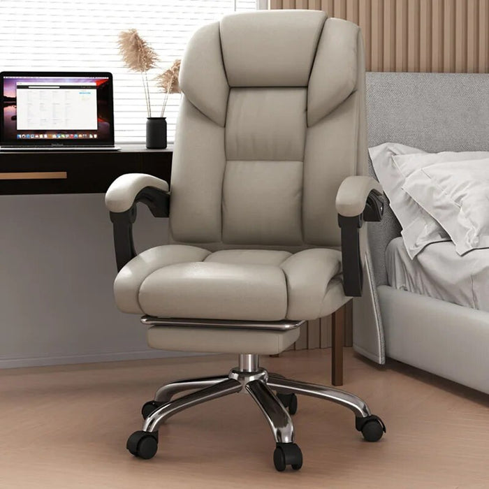 Wheel Back Cushion Office Chair Leather Lounge Executive Lazyboy Chair Retro Luxurious Sillon Reclinables Theater Furniture