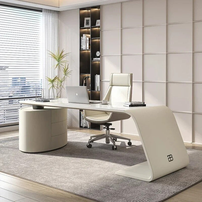 Italian Minimalism Office Desks Slate Light Luxury Modern Household Office Desks Computer Bureau Meuble Working Equipment QF50OD