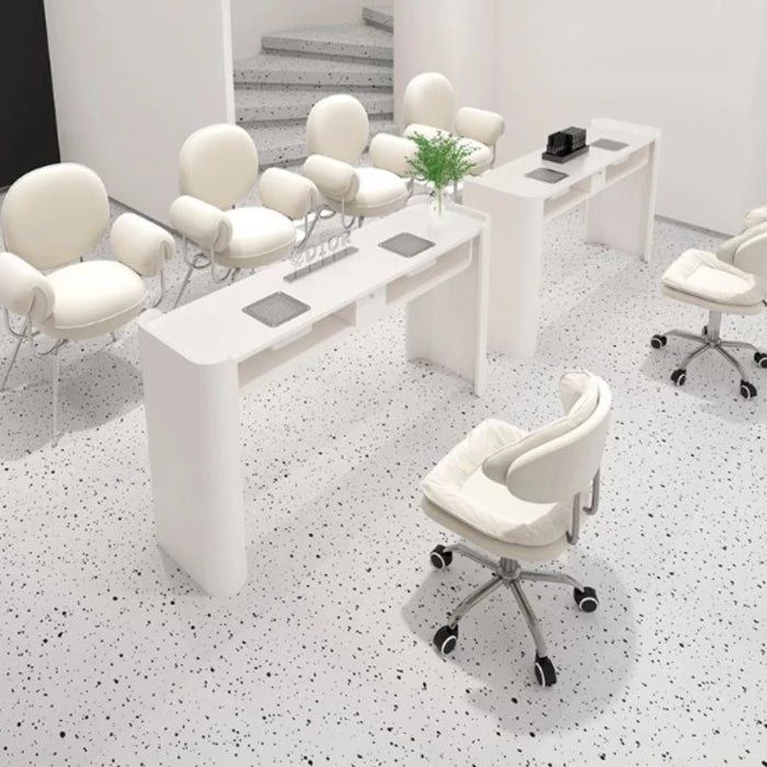 Stand Kawaii Nail Desk Professionals White Aesthetic Nordic Nail Table Light Luxury Tavolo Per Unghie Salon Equipment Furniture