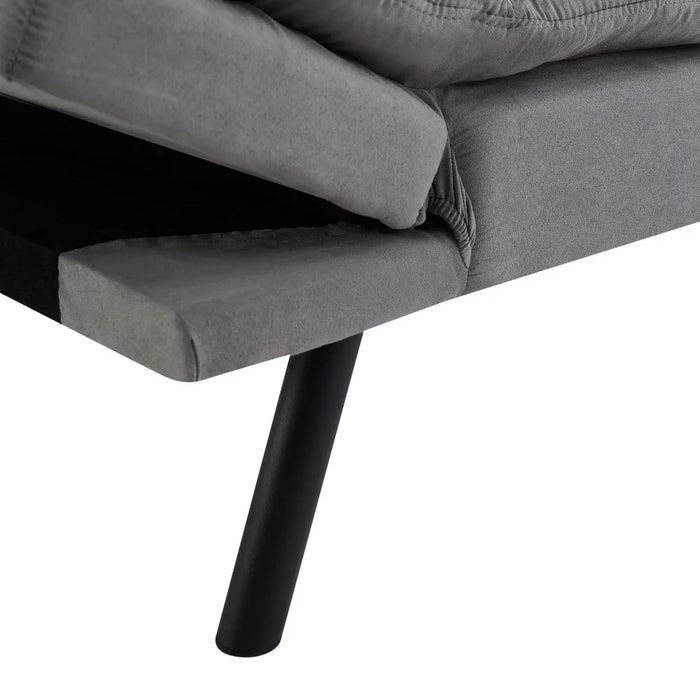 Memory Foam Futon, Gray Faux Suede