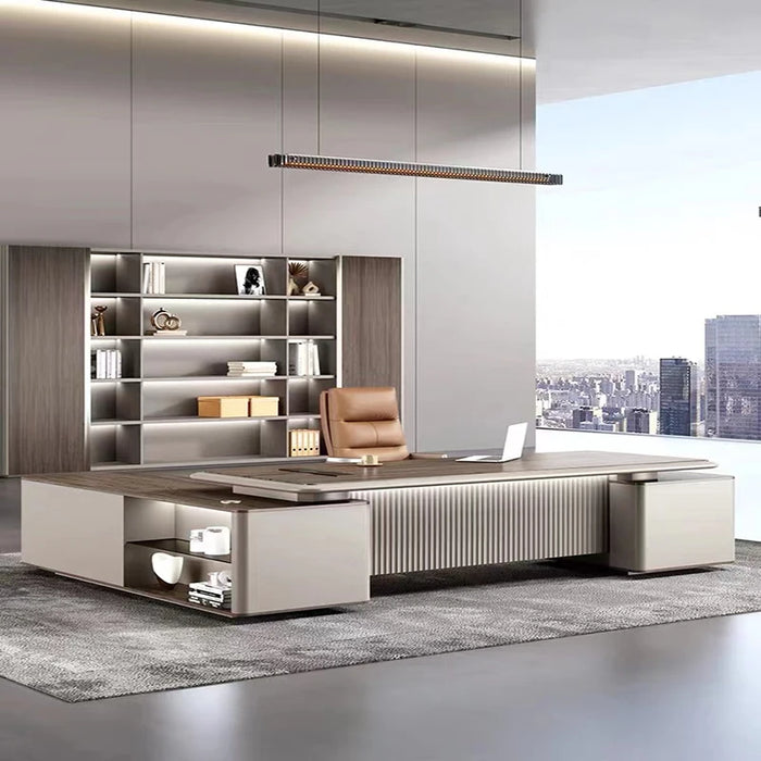 Executive Luxury Work Table Meeting Workstation Corner Office Desk L Shape DrawersTavolo Scrivania Ufficio Luxury Furniture