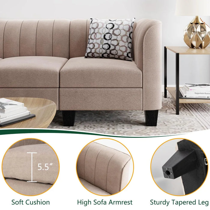 2023 New Convertible Sectional Sofa Couch, 3 Seat L Shaped Sofa