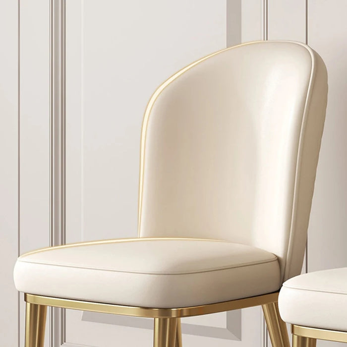 High Back Gold Leg Dinning Chair Table Modern Faux Leather Comfortable Kitchen Chairs Dining Room Office Cadeira Home Furniture