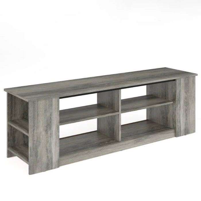 Bestier 55 inch TV Stand Media 3-Tier Console Table with 8 Separate Adjustable Storage Units Grey living room furniture