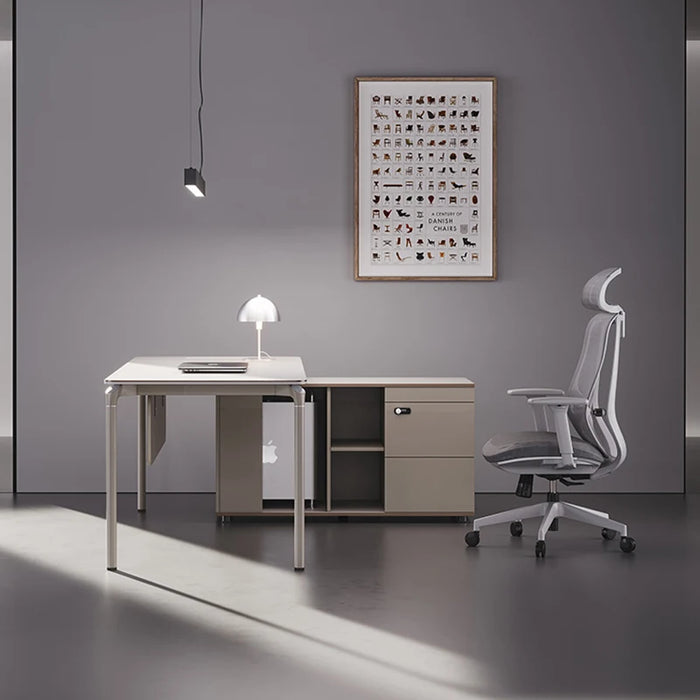 Luxury Boss Office Desk Simple Modern White Executive Single President Manager Desk Computer Work Mesa Office Furniture KMOD