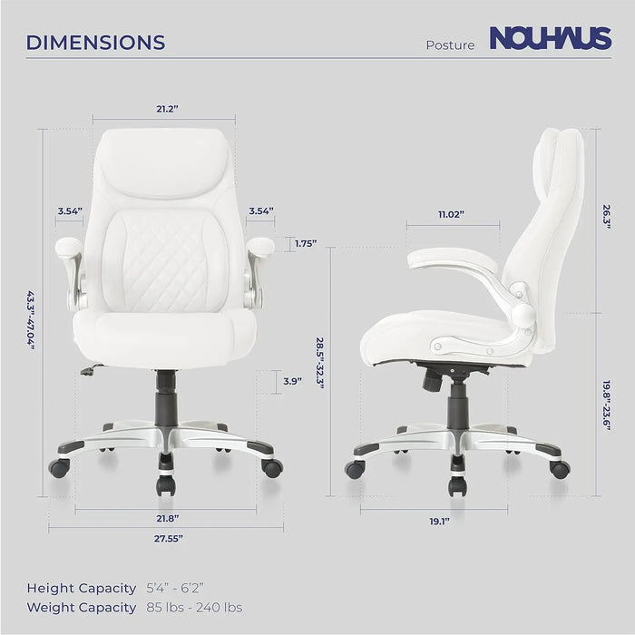 Click5 Lumbar Support with FlipAdjust Armrests. Modern Executive Chair and Computer Desk Chair (Taupe)