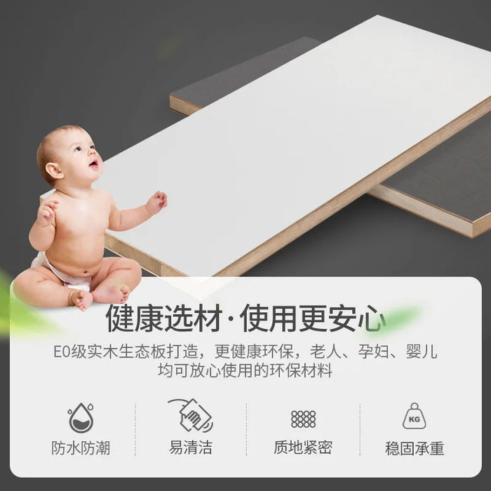 Solid wood wardrobe household bedroom children's ecological board sliding door simple light extravagant modern wardrobe