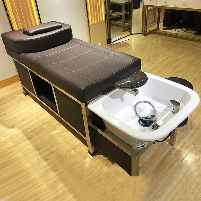 Japanese Head Spa Shampoo Chair Stylist Water Circulation Hair Lighting Chair Therapy Lettino Massaggio Salon Equipment MQ50SC