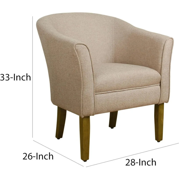 Living room chairs, bucket shaped chairs, cream and brown, suitable for family living room sofa chairs