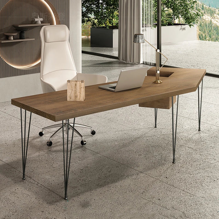 Fashion Computer Office Desk Learning Metal Frame Legs Executive Bedroom Wooden Desk Tables Set Muebles De Oficina Furniture