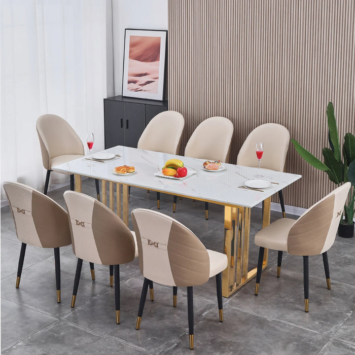 Factory Wholesale luxury Italian Marble Dinner Table and Chairs 6 Dinning Chairs Modern Dining Room Furniture