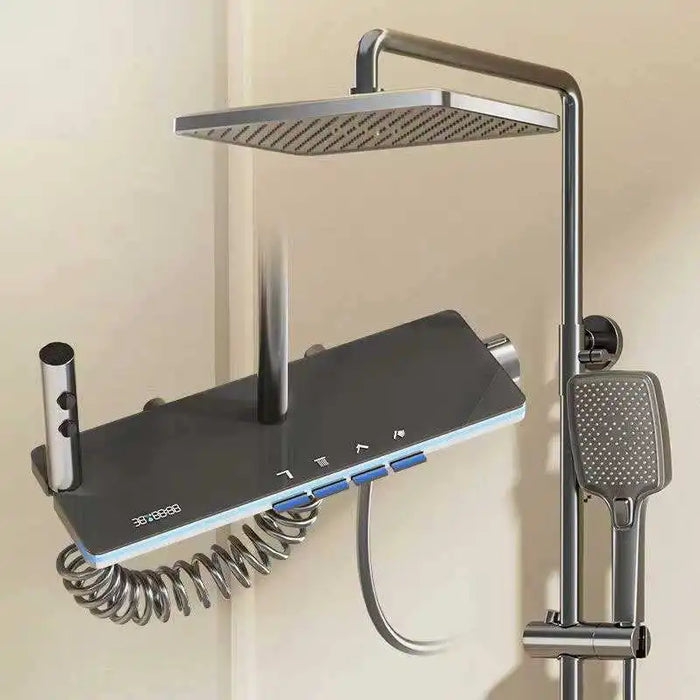 2024 Atmosphere Lamp Bathroom Shower System Full Set Wall Mounted Bathtub Digital Display Shower Set with Bidet Faucet suit