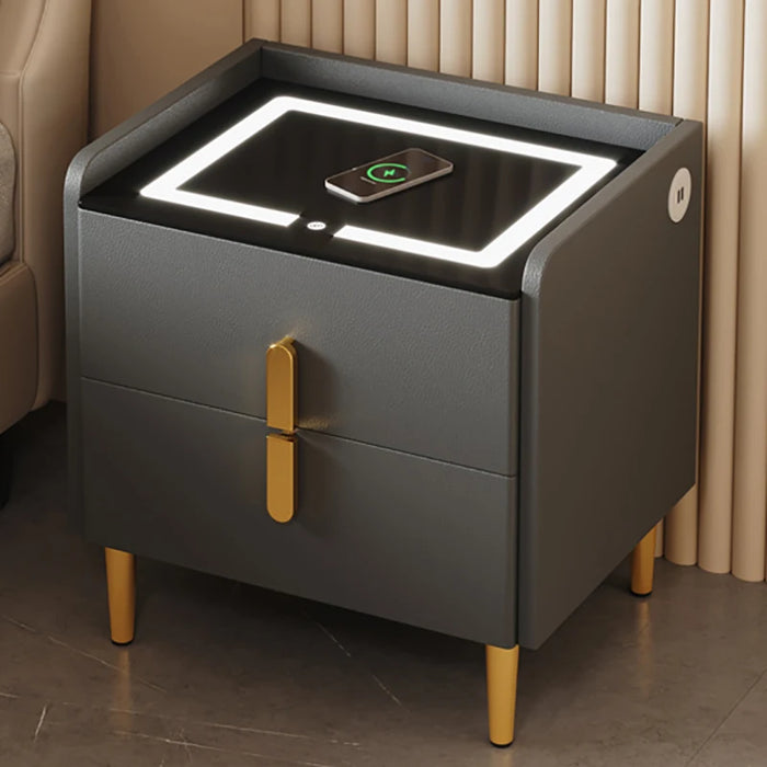 Night Coffee Bedside Table Smart Wooden Drawer Modern Bedside Table Organizer Storage Mesitas De Noche Bedroom Furniture FY35XP
