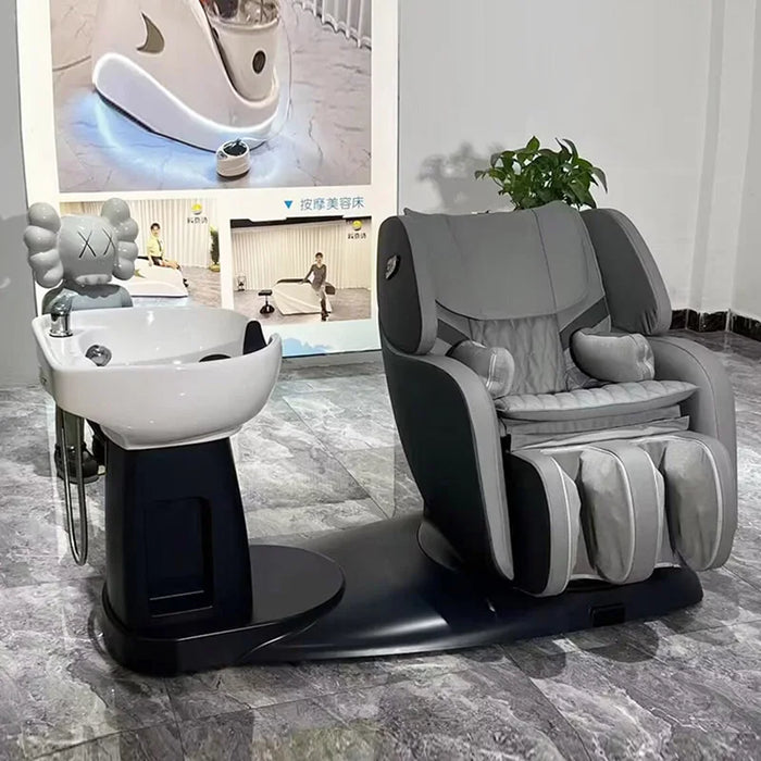 Shaving Treatment Shampoo Chair Lava Heads Massage Hair Washing Chair Sink Spa Adult Sedia Per Shampoo Salon Furniture CY50XT