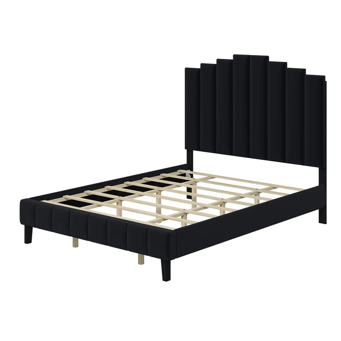 Pharsalia Tufted Upholstered Platform Bed with Headboard and Footboard  King /Queen Size
