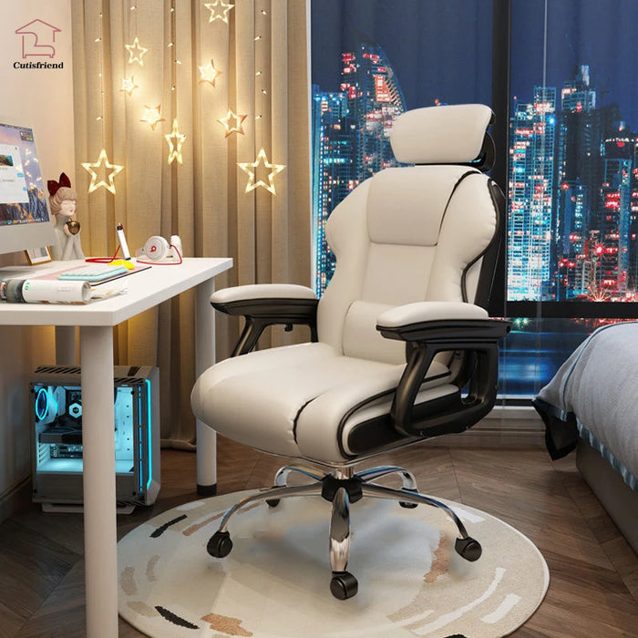Ergonomic Gamer Chair With Lumbar pillow And Footrest High Back Game Chair Linkage Armrest Leather Fabric Work On Office Or Home