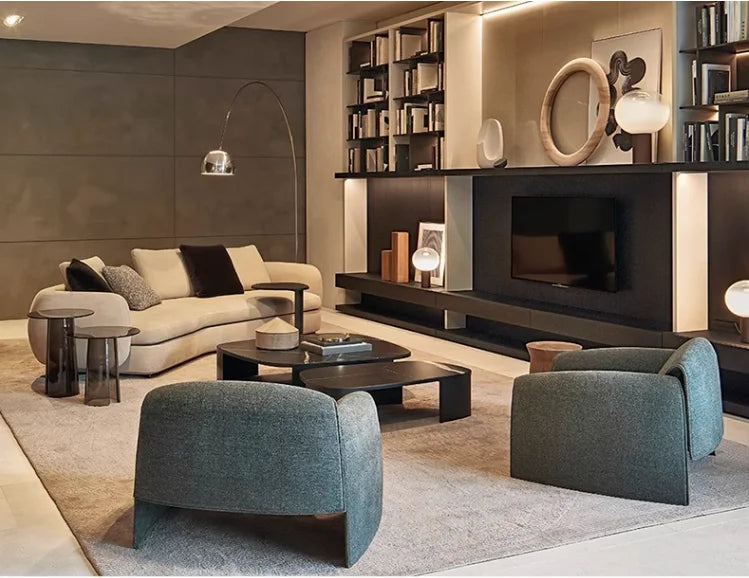 Modern light luxury designer Nordic shaped port style Italian curved sofa
