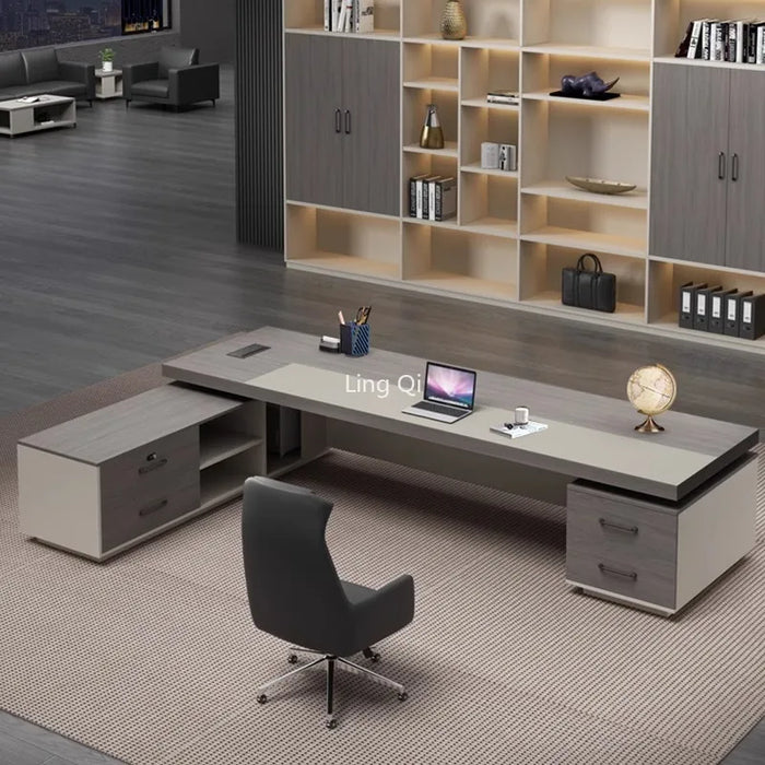 Designer Minimalist Office Desk L Shaped Reception Free Shipping European Computer Desks Wood Customized Escritorio Furniture