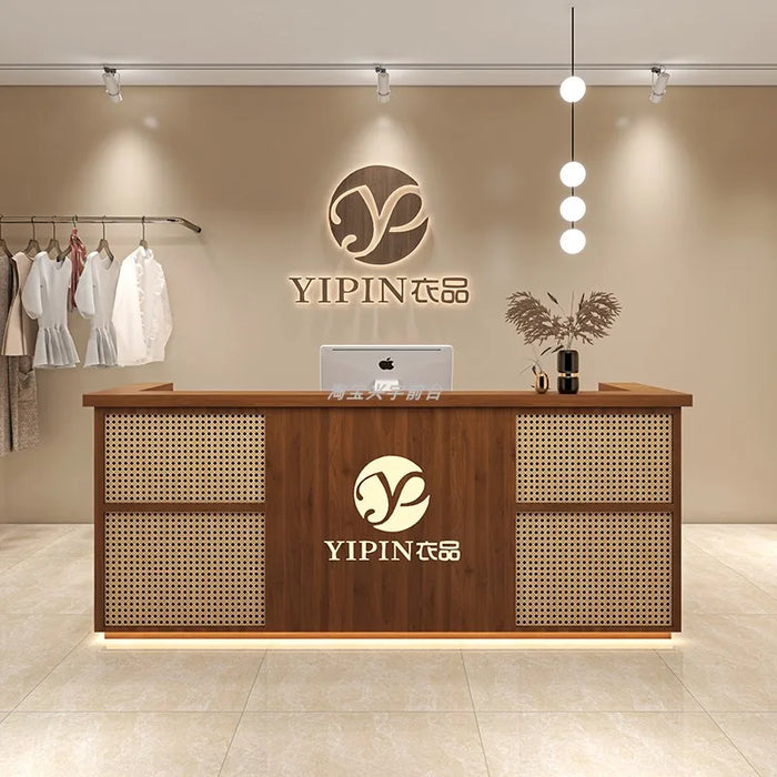 Check Out Reception Desk Podium Modern Standing Mobile Bar Counter Reception Desk Information Comptoir Caisse Bar Furniture