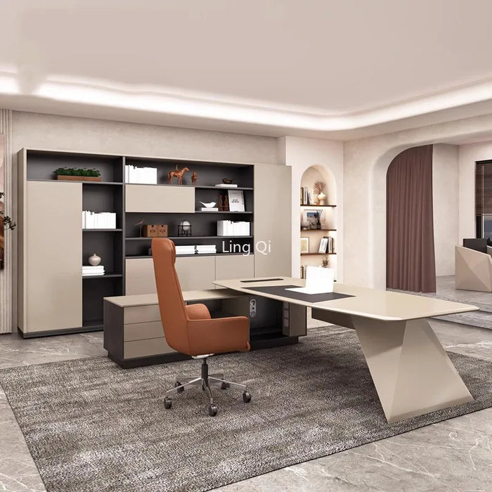 Designer Vanity Office Desk L Shaped Reception High Quality Boss Computer Desk Organizer Unique Mesa Escritorio Office Furniture
