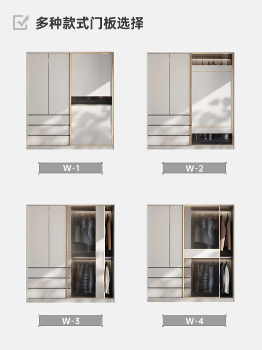 Nordic sliding door wardrobe family bedroom door modern simple luxury wardrobe