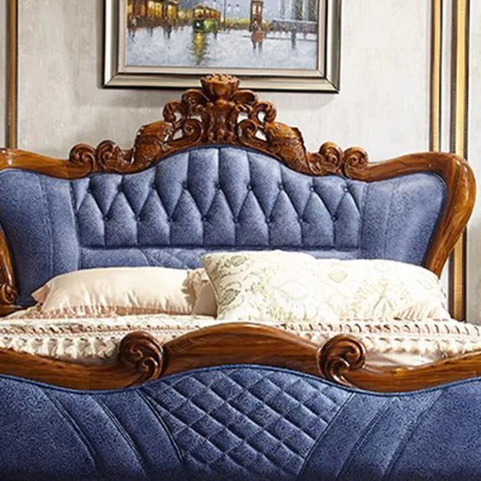 Waterproof Leg Edges Double Bed King Wood Luxury Loft Double Bed High Support Frame Baby Girl Camas Matrimonial Furniture
