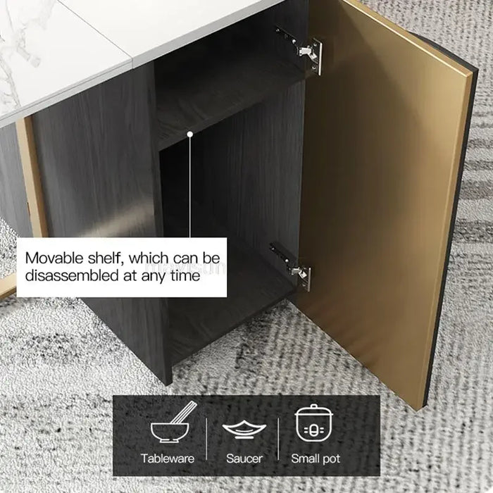 Light Luxury Folding Dining Table And Chair Combination Post-Modern Simple And Multifunctional Small Household Rock Board Table