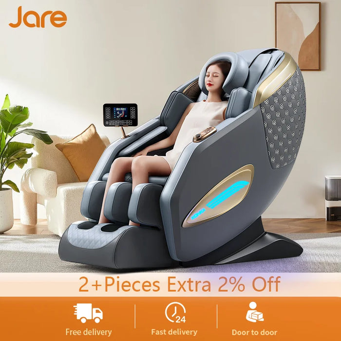 Jare 6687B 2024 2024 new design full boby zero gravity massage chair 8d fixed roller cheap price electric music